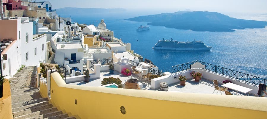Grand views in Santorini on your Europe cruise