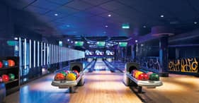Norwegian Epic cruise ship Bliss Ultra Lounge bowling alley.